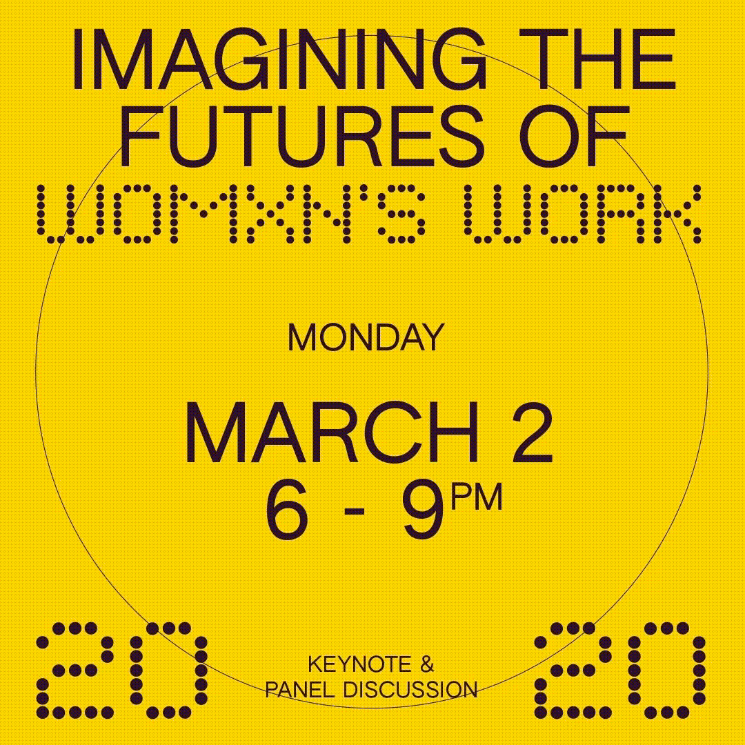 Social Media Campaign for Womxn's Work at Shopify. Reads Imagining the futures of Womxn's Work March 2nd